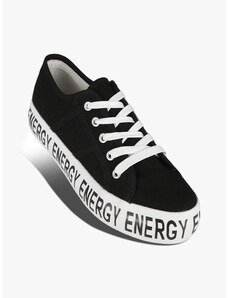 Energy Sneakers Donna In Tela Con Platform Zeppa Nero Taglia 39