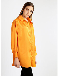 Solada Maxi Camicia Donna In Raso Classiche Arancione Taglia Unica