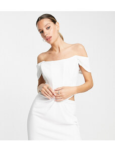 Jaded Rose Tall - Vestito corto bianco stile corsetto con spalle scoperte