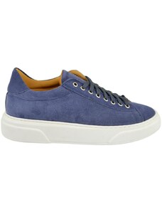 Malu Shoes Scarpa sneakers Paul 4190 uomo basic vera pelle scamosciata blu cobalto comodo fondo in gomma moda casual