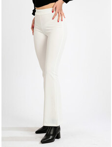 Solada Pantaloni Donna Eleganti a Zampa Casual Bianco Taglia M