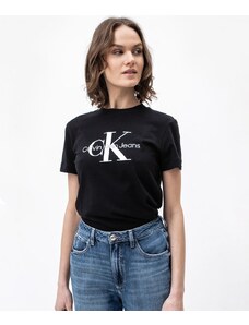 Calvin Klein Jeans T-Shirt CORE MONOGRAM Nera Regular Fit Donna