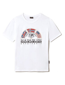 Napapijri T-shirt Uomo Geographic In Cotone Bianco Taglia Xl