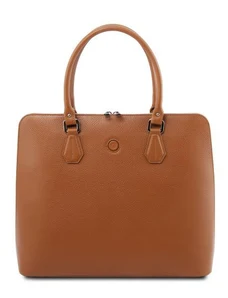 TL Bag Saffiano Leather Tote Cognac TL141696