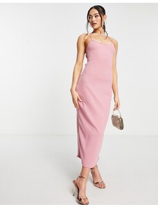 Trendyol - Vestito midi rosa confetto con spalline sottili e apertura sul retro