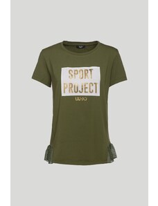 LIU-JO T-Shirt "SPORT PROJECT" Verde Militare