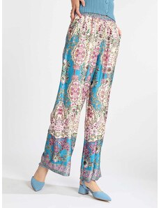 New Collection Pantaloni Donna Leggeri a Gamba Larga Casual Blu Taglia Unica