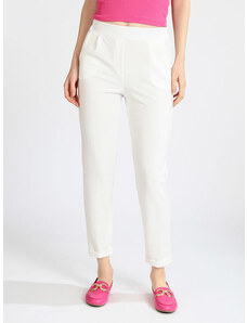 Solada Pantaloni Classici Da Donna Con Risvolto Eleganti Bianco Taglia M