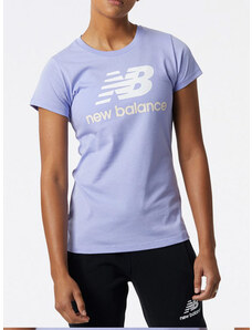 New Balance Essentials Stacked Logo - Tshirt Manica Corta Donna T-shirt Viola Taglia S