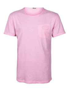 Made In Italy T-shirt Da Uomo Cotone Con Taschino Manica Corta Rosa Taglia Xxl