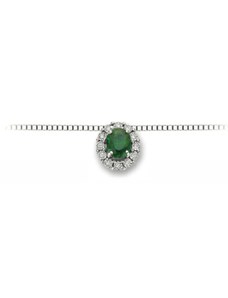 Donnaoro elements Collana donna in oro bianco e smeraldo con diamanti dhpe9401.005