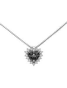 Donnaoro elements Collana donna con cuore in oro bianco e diamanti neri Donnaoro luce dhpf9129.004