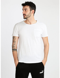 Made In Italy T-shirt Da Uomo Cotone Con Taschino Manica Corta Bianco Taglia Xxl