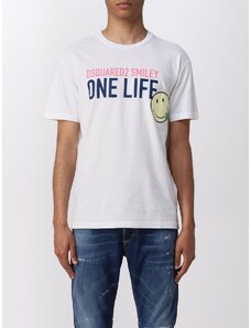 T-shirt One Life One Planet Smiley Dsquared2 con stampa