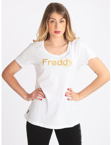 Freddy T-shirt Donna In Cotone Con Scritta Bianco Taglia L