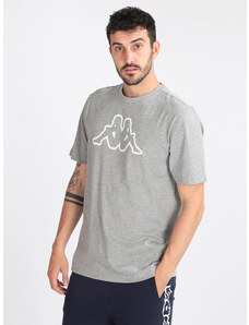 Kappa T-shirt Uomo In Cotone Con Logo Manica Corta Grigio Taglia Xl