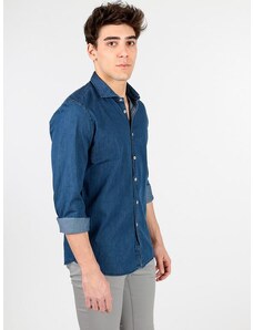 B-style Camicia Di Jeans In Cotone Classiche Uomo Taglia L