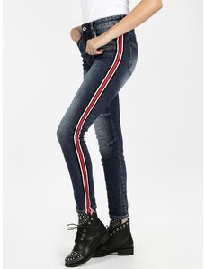 Smagli Jeans Con Bande Laterali a Vita Alta Slim Fit Donna Taglia S