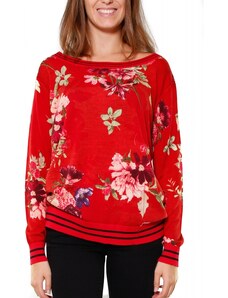 Twin Set CARDIGAN IN LANA STAMPATA, ROSSO