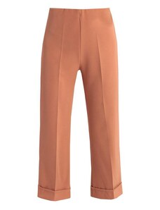 Chiaretta Pantaloni Culotte Con Risvolto Eleganti Donna Arancione Taglia S