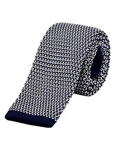 DonDon Cravatta Uomo fatta a maglia 5 cm - blu scuro bianco