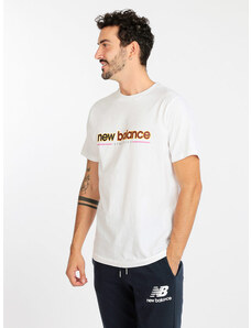 New Balance T-shirt Manica Corta Uomo In Cotone Bianco Taglia L