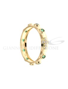 Giannotti Anello rosario con pietre verdi gr. 3,50