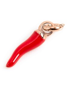 Charm ciondolo orecchino componibile Marlù unisex in acciaio 316L corno rosso