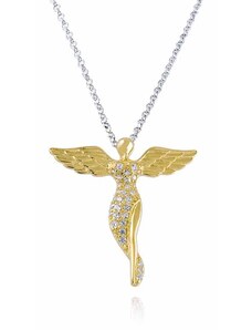 Collana donna angelo In Argento Oro Swarovski OSA6438G