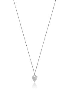 Collana donna in argento con cuore zirconato gioielli Melitea mc290