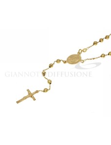 Giannotti Girocollo rosario in oro giallo, lucido, con catenina rolo' diamantata e grani sfaccettati, 50cm