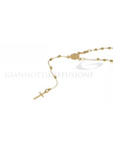 Giannotti Girocollo rosario in oro giallo, lucido, con catenina rolo' ovale e grani sfaccettati, 50cm