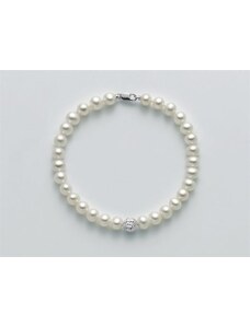 Yukiko bracciale perle bianche e diamantata pbr3047y