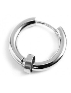 Mono orecchino uomo Marlù acciaio lucido cerchio 19mm con anello 1or0001