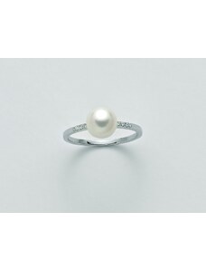 Yukiko anello in oro bianco 9 KT con perle naturali