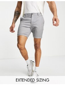 ASOS DESIGN - Pantaloncini chino skinny taglio medio grigio chiaro
