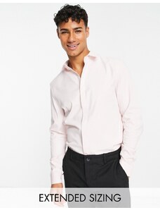 ASOS DESIGN - Camicia premium elegante da cerimonia slim in rasatello rosa