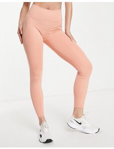 Nike Running - Leggings cropped in tessuto Dri-FIT con logo Swoosh rosa