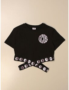 T-shirt cropped Gcds in cotone con logo