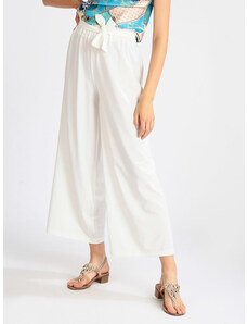 Solada Pantaloni Culotte Donna Eleganti Casual Bianco Taglia Unica