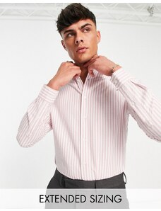 ASOS DESIGN - Camicia elegante vestibilità classica testurizzata in seersucker rosa a righe