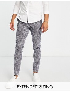 ASOS DESIGN - Pantaloni skinny eleganti in misto cotone micro testurizzati blu navy