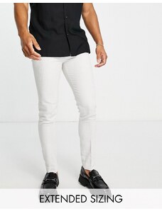 ASOS DESIGN - Pantaloni skinny eleganti in misto cotone grigio chiaro micro testurizzati