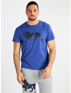 Lonsdale T-shirt Girocollo Da Uomo In Cotone Blu Taglia L