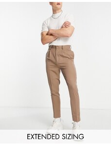 ASOS DESIGN - Pantaloni eleganti affusolati color pietra-Neutro