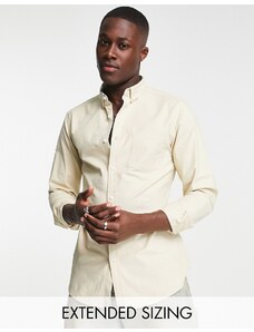 ASOS DESIGN - Camicia Oxford slim color pietra chiaro-Neutro