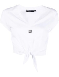 Donna Abbigliamento da T-shirt e top da Bluse BlusaDolce & Gabbana in Seta di colore Bianco 
