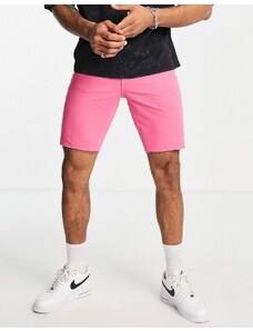 ASOS DESIGN - Pantaloncini slim in denim rosa acceso-Blu