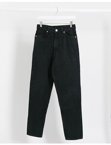 Monki - Taiki - Mom jeans a vita alta neri-Nero