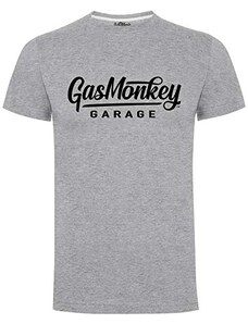 Gas Monkey Garage T-Shirt Large Script Logo Grey-M